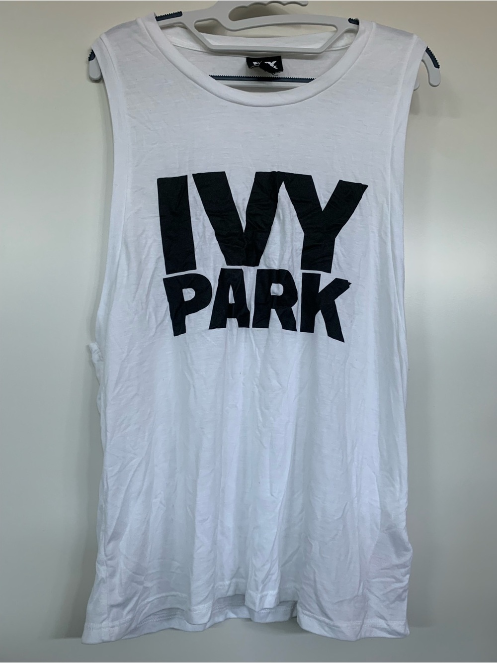 IVY PARK White Tank with Bold Black Logo